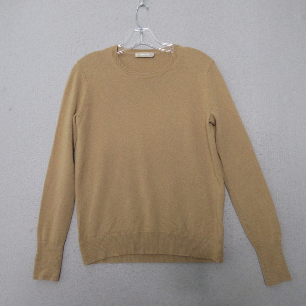 Everlane Sweater Small Camel Cashmere Crewneck Minimalist Quiet Luxury Neutral